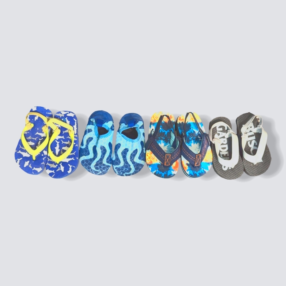 Toddler size 4 flip flops and water shoes